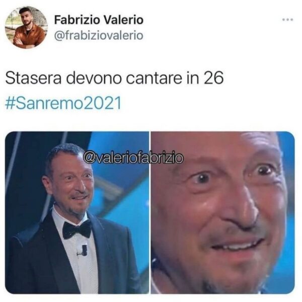 Sanremo 2021 meme #5: i 26 big in gara